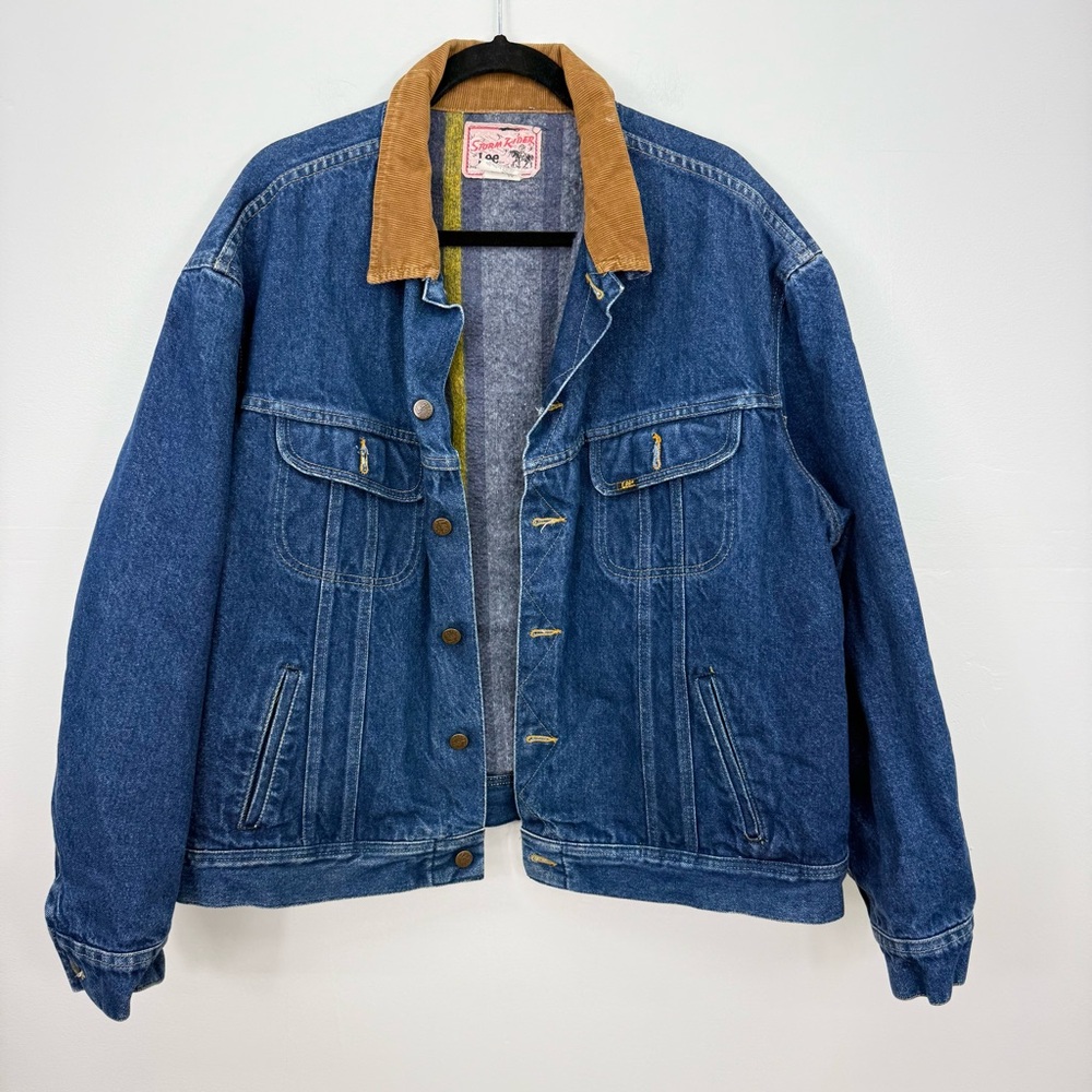 Vintage Lee Storm Rider Flannel Lined Denim Jacket